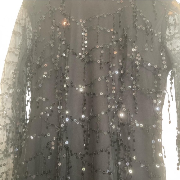 Black Sequin Long Sleeve Dress - Picture 5 of 5